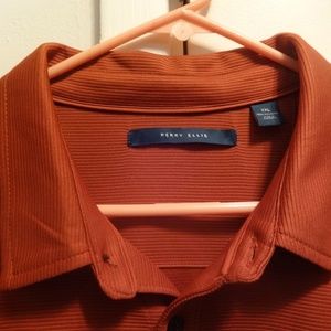 Perry Ellis Men's Orange Dress Shirt Size XXL